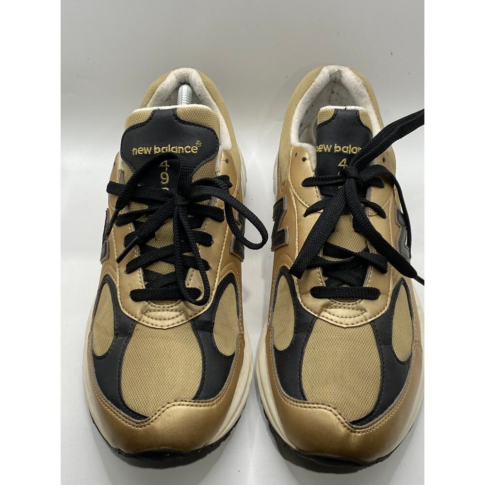 NEW BALANCE Men's Gold-Black 498 Round-Toe Lace-Up Running Sneaker SZ 11.5